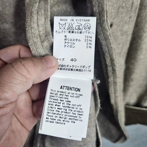 Pas De Calais Women's Beige Long Sleeve Open Front No lining Blazer Size 40 - Picture 5 of 6